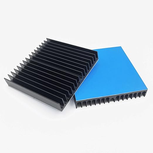 2 Pcs 60 x 60 x10 mm Heatsink Kit with Thermal Conductive Adhesive Tape, Square Cooler Aluminum Heat Sink Set for for Circuit Board Led Panel Router IC Amplifier Platform Chip Fans and DIY
