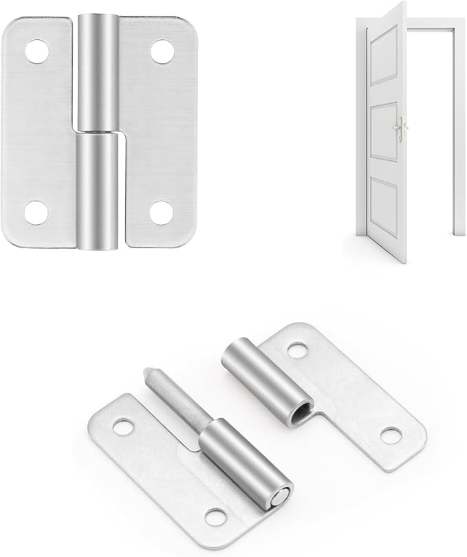 2.5 Inch Lift Off Hinges, Stainless Steel 304 Small Slip Joint Flag Hinge, Removable for Wooden Metal Doors, Cabinet Doors, Metal Boxes and More (Left Handed, 12 PCS)