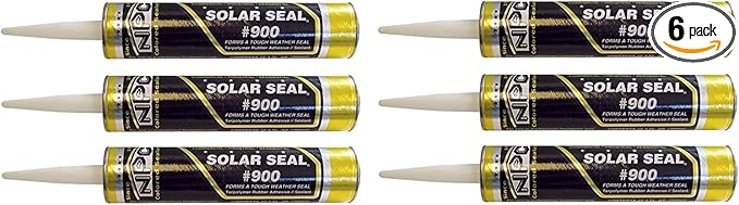NPC #900 Solar Seal 6 Pack - Metal Roofing Flashing/Panels, Vinyl and Fiber Cement Siding, Fiberglass, Cedar, Brick & Masonry, Sky Lights, Sun Rooms, Truck RV Trailers, Flashing (6, White)