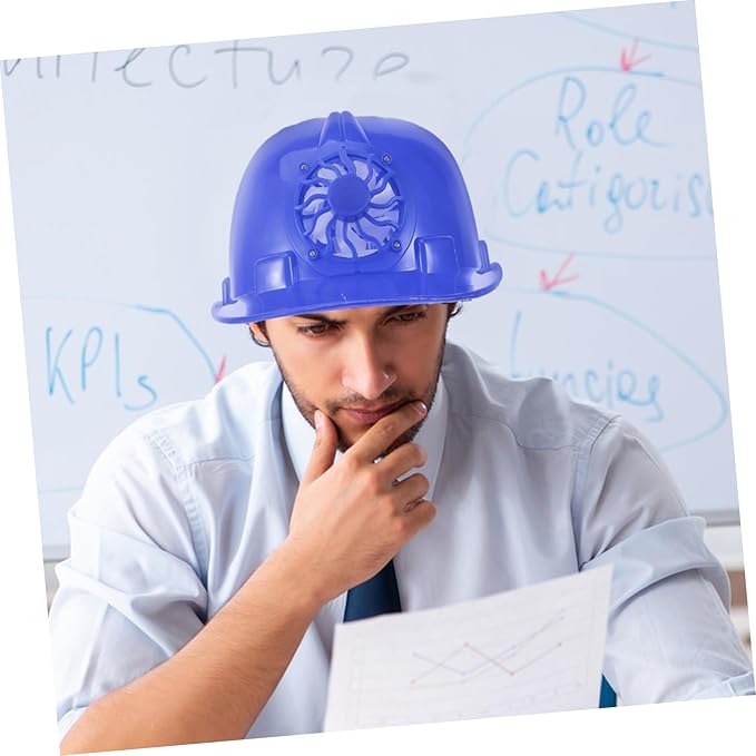 Solar-Powered Helmet Fan Hard Hat for Construction Workers Men's Safety Hat Cooling Breathable