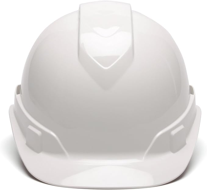 Pyramex Ridgeline Cap Style Hard Hat, Vented, 4-Point Ratchet Suspension, White