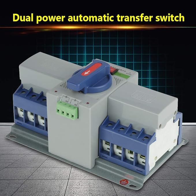 Oumefar Generator Transfer Switch 63A 4 Pole DIN-Rail 220V Automatic Change Over Switch for Power Supply Self Cast Con