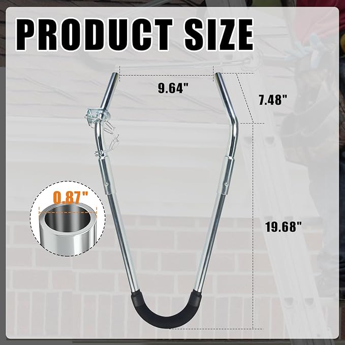 Ladder Stabilizer Standoff Brackets with Foam Elbows Ladder Accessories,Extension Ladder Stabilizer for Roof,Ladder Standoff (1 Pairs)