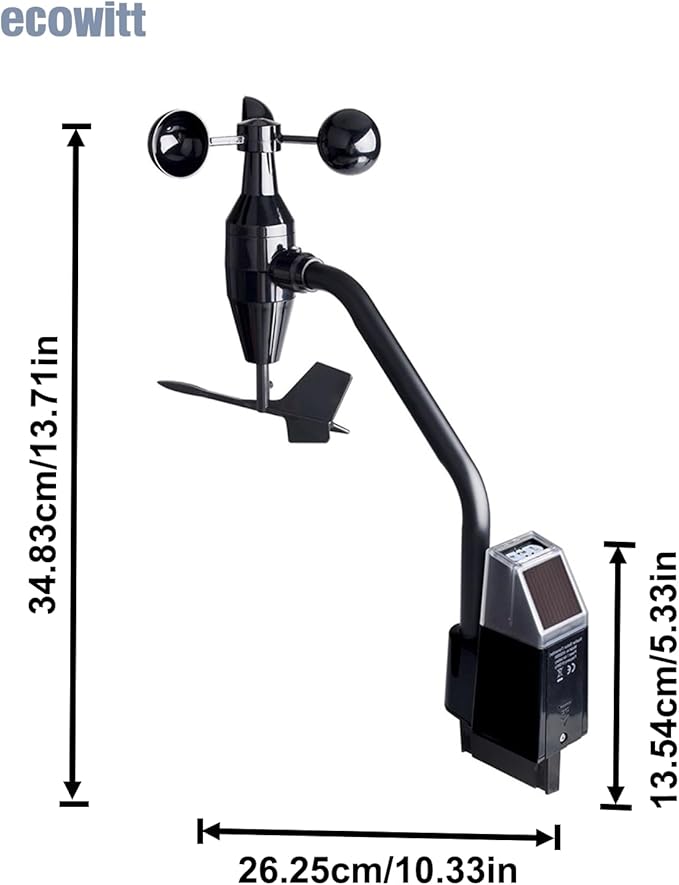 ECOWITT WS68 Wireless Anemometer Sensor, Solar Powered Wind Speed and Direction Sensor - Accessory Only, Can Not Be Used Alone