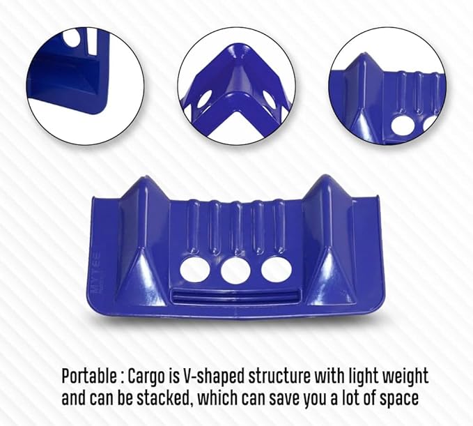 Mytee Products (120 Pack) 4" x 4" x 10" Blue Corner Protector V Shaped Flatbed Edge Guards with Carrying Case - Cargo Load Corner Edge Protector and Tie-Down Strap Guard for Flatbed