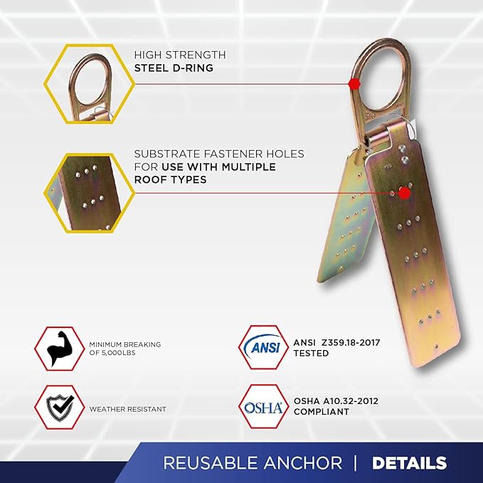 Palmer Safety V5504 Roofing Kit, Construction Harness, Vertical Lifeline Assembly & Duffle Bag