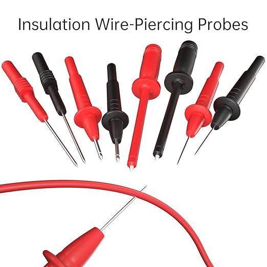 Goupchn Silicone Multimeter Test Leads Kit 33PCS with Replaceable Wire Piercing Probes Set, Alligator Clips, Test Hook Clips, Testing Tweezer for Digital Electrical Multimeter Testing