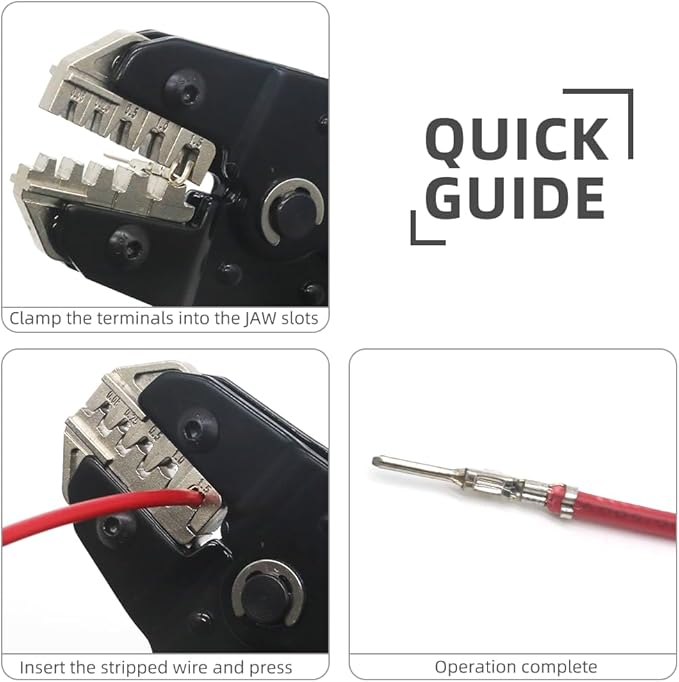 Ratcheting Wire Crimping Tools Set,For molex,JST,dupont style Open Barrel Terminals,Insulated Nylon,Non-Insulated,Ferrule Wire End,Solar Connectors,Crimping pliers + 4-jaw set