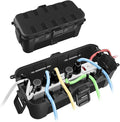 QUOBAS 2 Pack Outdoor Waterproof Electrical Box with 6 Cable Ports, IP54 Weatherproof Heavy-Duty Extension Cord Cover for Power Strips, Garden Power Tools, Holiday Lights, Black