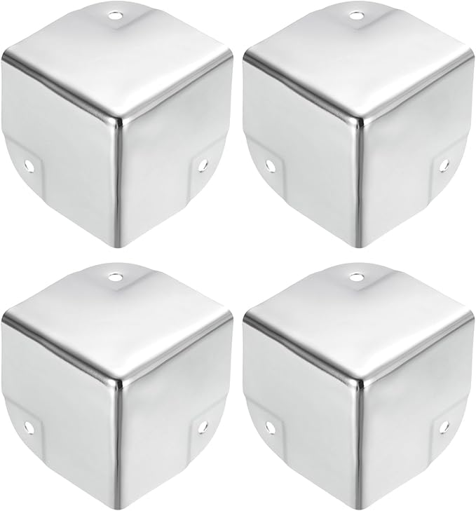 uxcell Metal Box Corner Protectors Box Edge Guard Protector 50 x 50 x 50mm Silver Tone 32pcs for Table Corners and Desk Corners