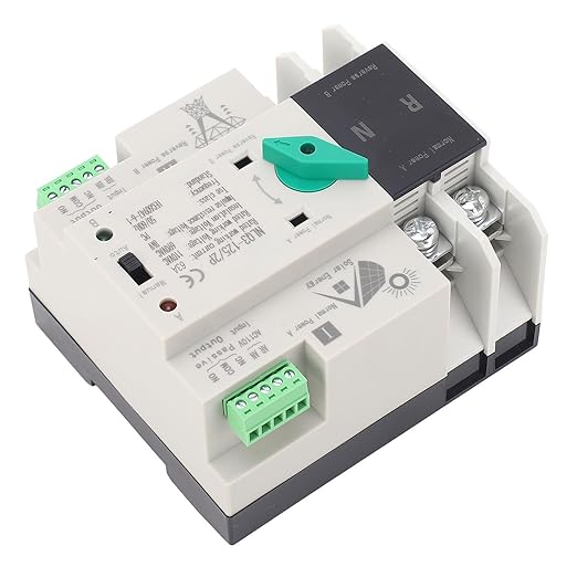 Power Automatic Transfer Switch 2P 110V 63A Mini ATS Generator Changeover Switch for Din Rail Emergency Backup Power System