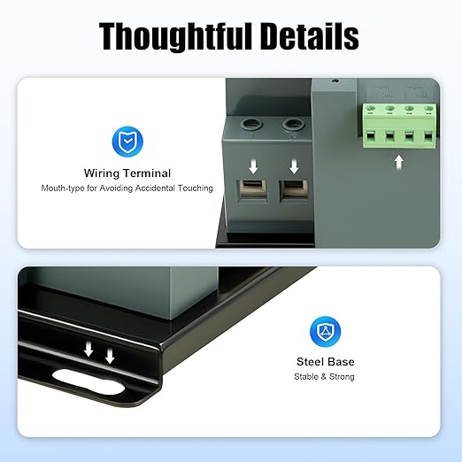 Power Automatic/Manual Transfer Switch, 63A AC110V 2-Way Generator Changeover Switch Hole M8 Installation 5.12 * 4.76in 2P/63A Blue (2P/63A Blue)