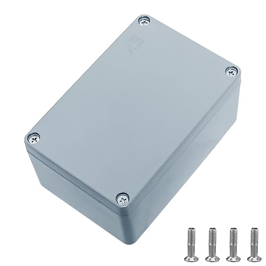 Electrical Box,Aluminum Enclosure Project Box Outdoor Junction Box Dustproof Waterproof Project Enclosure Gray 4.7"x3.1"x2.1"