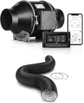 iPower 6 Inch Inline Duct Ventilation Smart Fan (Support Alexa) for Grow Tent, Black