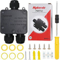 Waterproof IP68 External Junction Box,3 Way Plug Line M25 Coaxial Cable Connector Wire Range 5 to 15mm External Electric Power Cord Boxes