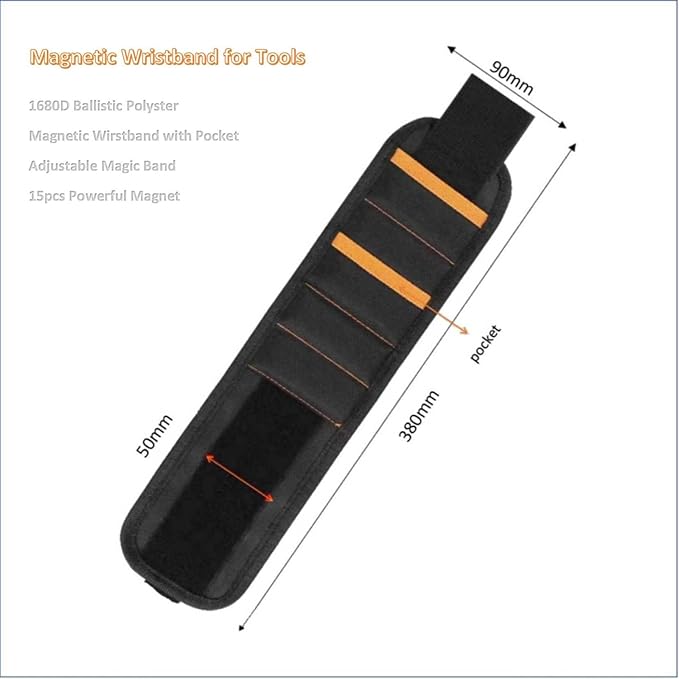Magnetic Wristband for Tools, Telescoping Magnetic Pick Up Tool, Stocking Stuffers for Men, Gift for Men Women Husband (Ideal for Dad Birthday Father’s Day/Christmas Gift)