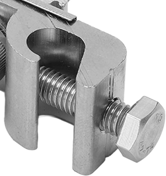 Solar System Grounding Clips, Pack of 10 Solar Panel Mounting System Grounding Clip Lug Bracket Clamps Set Solar Panel Photovoltaic Support Parts for Bare Wire and Pipe