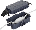 Flemoon IP55 Small Outdoor Electrical Box Waterproof (Inner 5.9 x 3.2 x 1.8inch), Extension Cord Cover with Detachable Awning Covers for Plug, Outlet, Holiday Lights, Gray