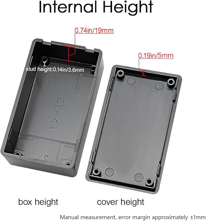 LeMotech Project Box, 5 Pieces ABS Electrical Box Small Junction Box for Electronics PCB Case,Electronic Hobby Box Black, Outside Size 2.8 x 1.7 x 0.9 inch (72x 42x 23 mm)