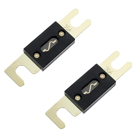 BoJack 2pcs 100A ANL Fuse Holder and 2pcs 100Amp 32VDC ANL Fuses for Audio and Video Systems