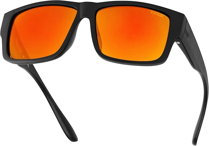 TOROE Z87+ Polarized Safety Sunglasses Matte Black TR90 Frame, ANSI Rated Lens
