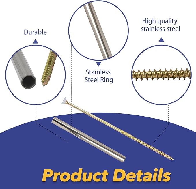 20 Sets Gutter Screws White 3304719PK 7-Inch with Stainless Steel Ferrule Durable Gutter Nails and Spikes Easy-to-Install Secure Gutter Fasteners for Renovation and Maintenance of gutters