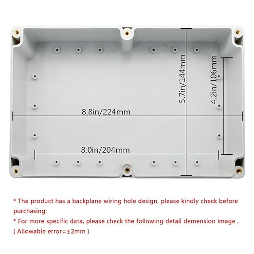 LeMotech ABS Plastic Junction Box Dustproof Waterproof IP65 Electrical Enclosure Box Universal Project Enclosure Grey with PC Transparent Clear Cover 9 x 5.9 x 3.4 inch(230 x 150 x 87 mm)
