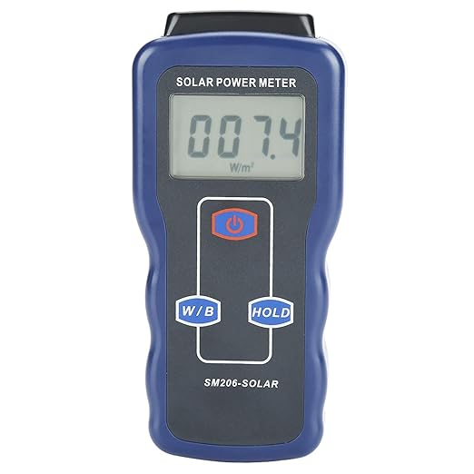 SM206 Power Meter, Solar Panel Tester, Sunlight Meter, Solar Irradiance Meter for Solar Energy Research, Meteorology Sun Measurement
