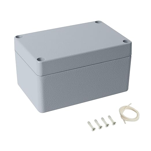 LeMotech Electrical Box, Aluminum Alloy Metal Junction Box, IP67 Waterproof Dustproof Project Box, Outdoor Universal Enclosure, Grey 5.9x3.9x3.1in (150x100x80mm)