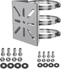 WiTi Universal Vertical Pole Mount for Security Camera, Stainless Steel Mounting Corner Bracket with 3 Loop Pipe Clamps, Suitable for CCTV Cameras LED Wall/Stage Lights, Solar Panels (small size)