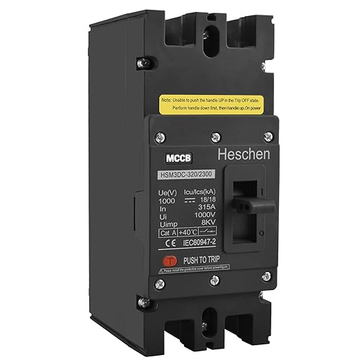 Heschen DC Molded Case Circuit Breaker MCCB, 2 Poles, DC1000V Photovoltaic Circuit Breaker, for Solar PV System Solar Panels Grid System (315A HSM3DC-320)
