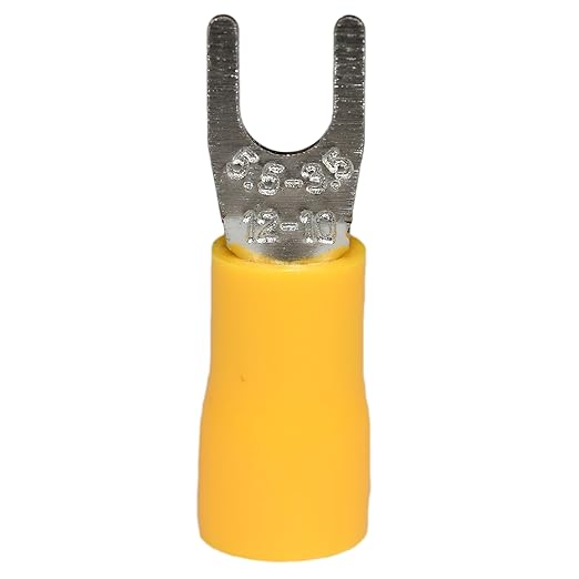 PAPUGA 1000PCS 12-10 AWG (4-6 mm2) #6 / M3.5 Insulated Fork Spade Crimp Connector, 600V 48A, CE RoHS Industrial Terminal High Current Connector, Electrical Repair