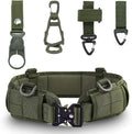 5 in 1 Utility Metal Buckle 1.5 Inch Nylon Tactical Belt with Rigger's Heavy Duty Belt Pad & 3 MOLLE Straps