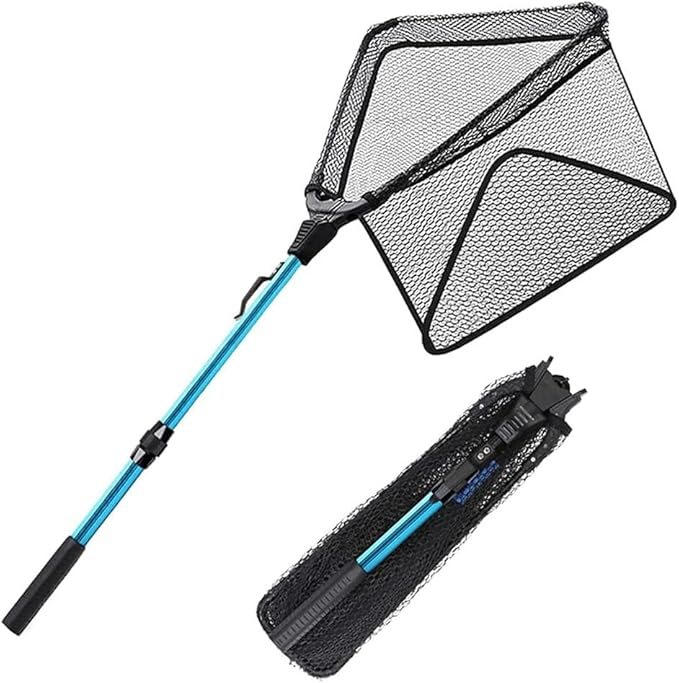 SAN LIKE Fishing Net Fish Landing Net Collapsible Fish Net with Anti-Slip Telescoping Rubber Pole Handle for Kids Adults in Saltwater Freshwater Multi-Size Extending to 37/42/43/51/69/71/89/98inch