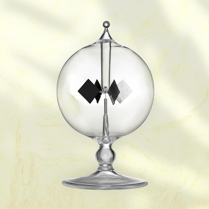 Crookes Radiometer Solar Power Spinning Vanes Glass Windmill for Party Home Decoration Gift