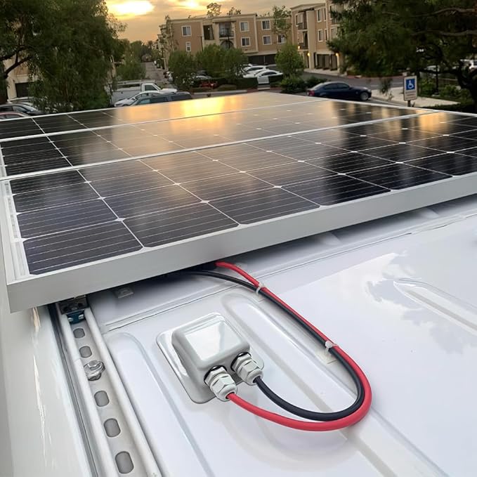 Weatherproof ABS Solar Double Cable Entry Gland for All Cable Types 2mm² to 6mm² for Solar Project on Rv, Campervan, Boat