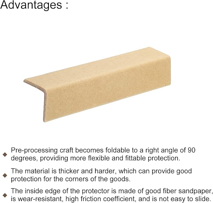 PATIKIL Adjustable Cardboard Corner Protector Package Frame Protectors l Shaped 80x30mm Thick 3mm for Art, Packing, Shipping, Pack of 50