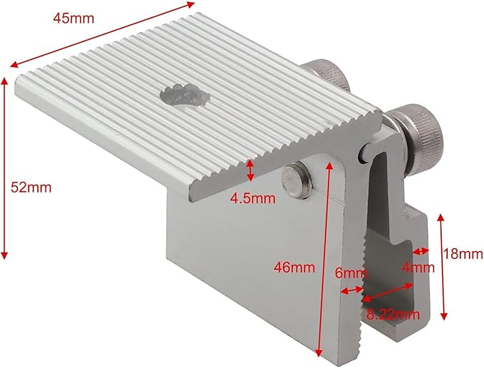 4PCS Aluminium Standing Seam Clamp, Mounting Solar PV Roof Clamp, Solar System Mounting Parts