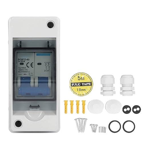 DC Disconnect Switch 1000V 50A Miniature Circuit Breaker with IP65 Waterproof Distribution Box for Solar PV System DC Disconnect Switch PV Disconnect Switch dc Circuit Breaker Outdoor Breaker Box