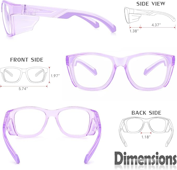 UKNOW Safety Glasses - Anti Fog Lenses - Eye Protection with Side Shields - ANSI Z87.1 Protective Eyewear - UV Protection