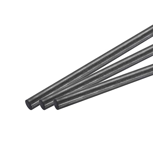 MECCANIXITY Carbon Fiber Rod, 10mm x 150mm Carbon Rod Bar for RC Airplane DIY Craft Kite Wing Tube Quadcopter Arm Repair Pack of 3