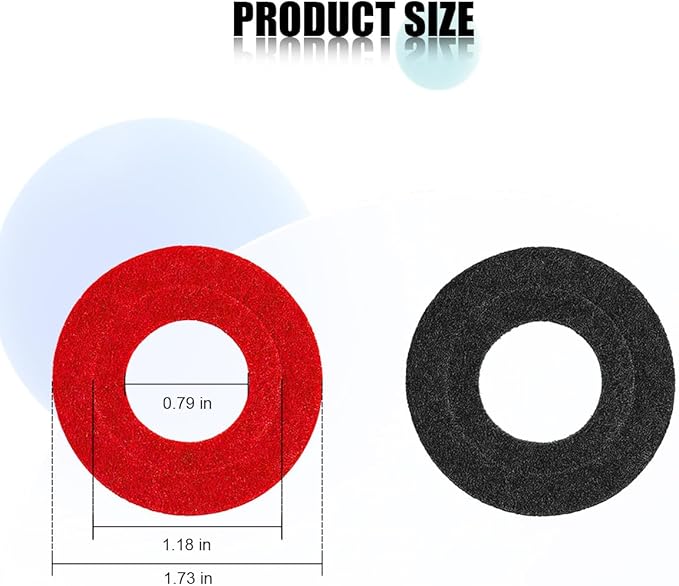 Car Battery Terminal Washer Pad, 24PCS Anti Corrosion Vehicle Battery Top & Side Terminal Protector, Automotive Fiber Shim Cleaning Accessories, Universal for SUV Sedan Truck (Red/Black)