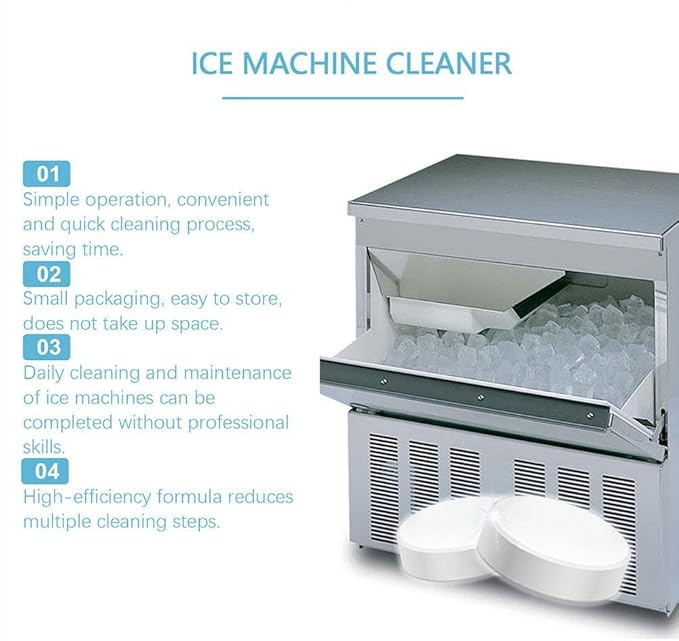 Ice Machine Cleaner Maker Descaler - 12 Clean Tablets for Frigidair e Ice Machine, Helps Remove Hard Water and Mineral Buildup for Great-Tasting Ice