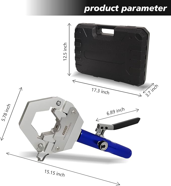 Hydraulic AC Hose Crimper Hydra-Krimp 71500 Manual A/C Hose Crimper Kit Air Conditioning Repaire Handheld Hydraulic Hose Crimping Tool for BH Air Conditioner Hose & Beadlock A/C Fittings