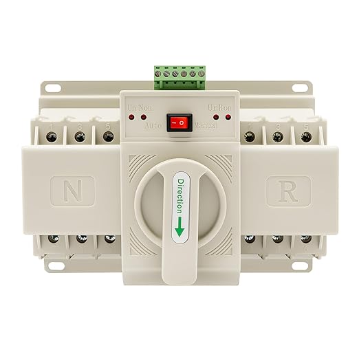 Dual Power Automatic Transfer Switch 3P 63A ATS Dual Power Generator Changeover Switch 110V Mini Electrical Selector Switches