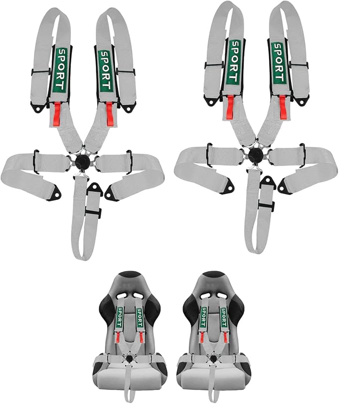 BESTZHEYU 5-Point Racing Harness Set SFI with Ultra Comfort Heavy Duty Shoulder Pads