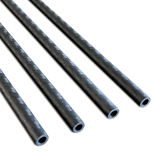4pcs Carbon Fiber Tube 6mmx4mmx500mm,6~50mm Available, 3K roll Wrapped Twill Matte Finish.