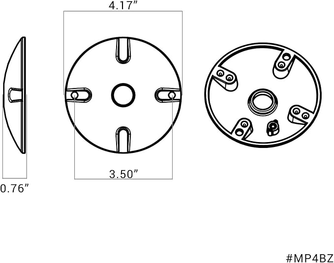 HTM LIGHTING SOLUTIONS 4 in. Round Weatherproof Electrical Junction Box Cover with 1/2 in. NPT Thread Outlet for Indoor/Outdoor Use – Landscape Accessories – Bronze