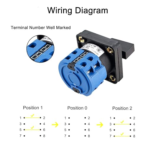 Changeover Switch LW28-20 3 Positions 8 Terminals Universal Rotary Cam Selector Latching Switches 550V 20A