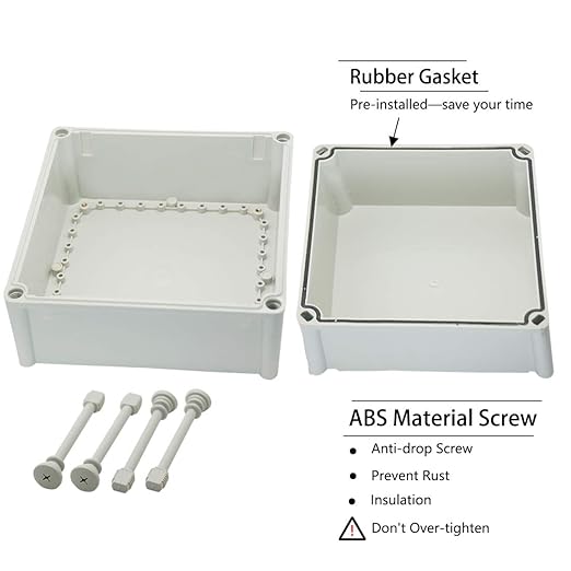 Zulkit Junction Box ABS Plastic Dustproof Waterproof IP67 Junction Boxes Universal Electrical Project Enclosure DIY Electronic Project Box Grey 11.02 x 11.02 x 7.09 inch (280 x 280 x 180 mm)